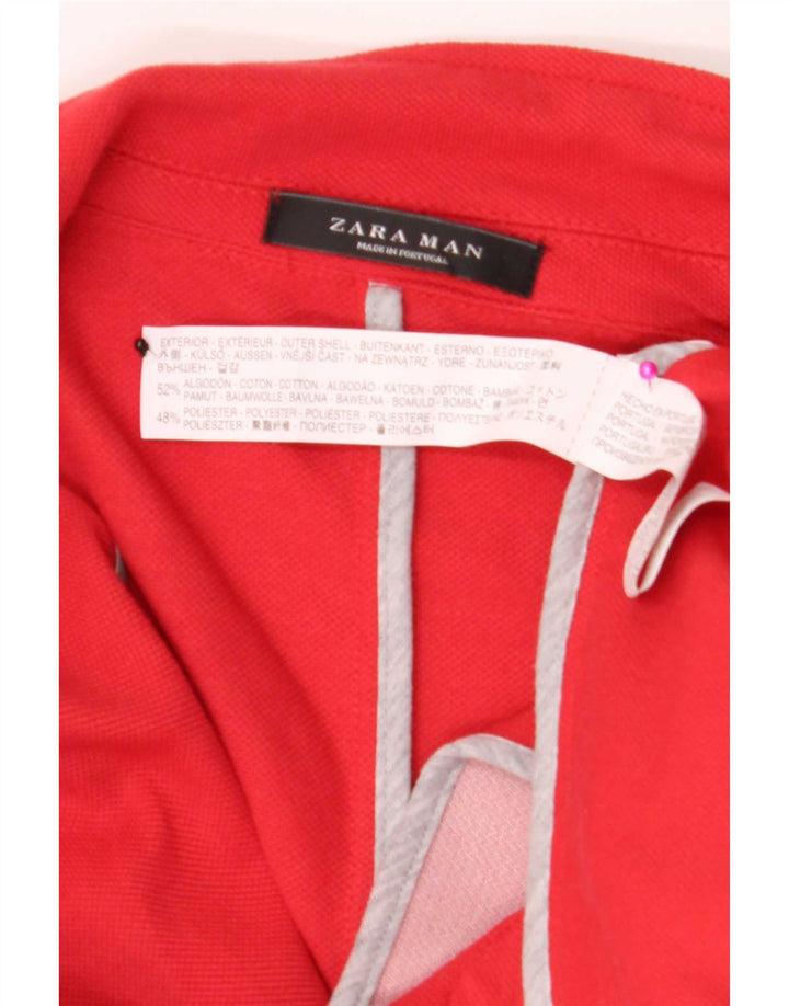 Zara pentru bărbați sacou blazer cu 2 nasturi UK 40 mare bumbac roșu
