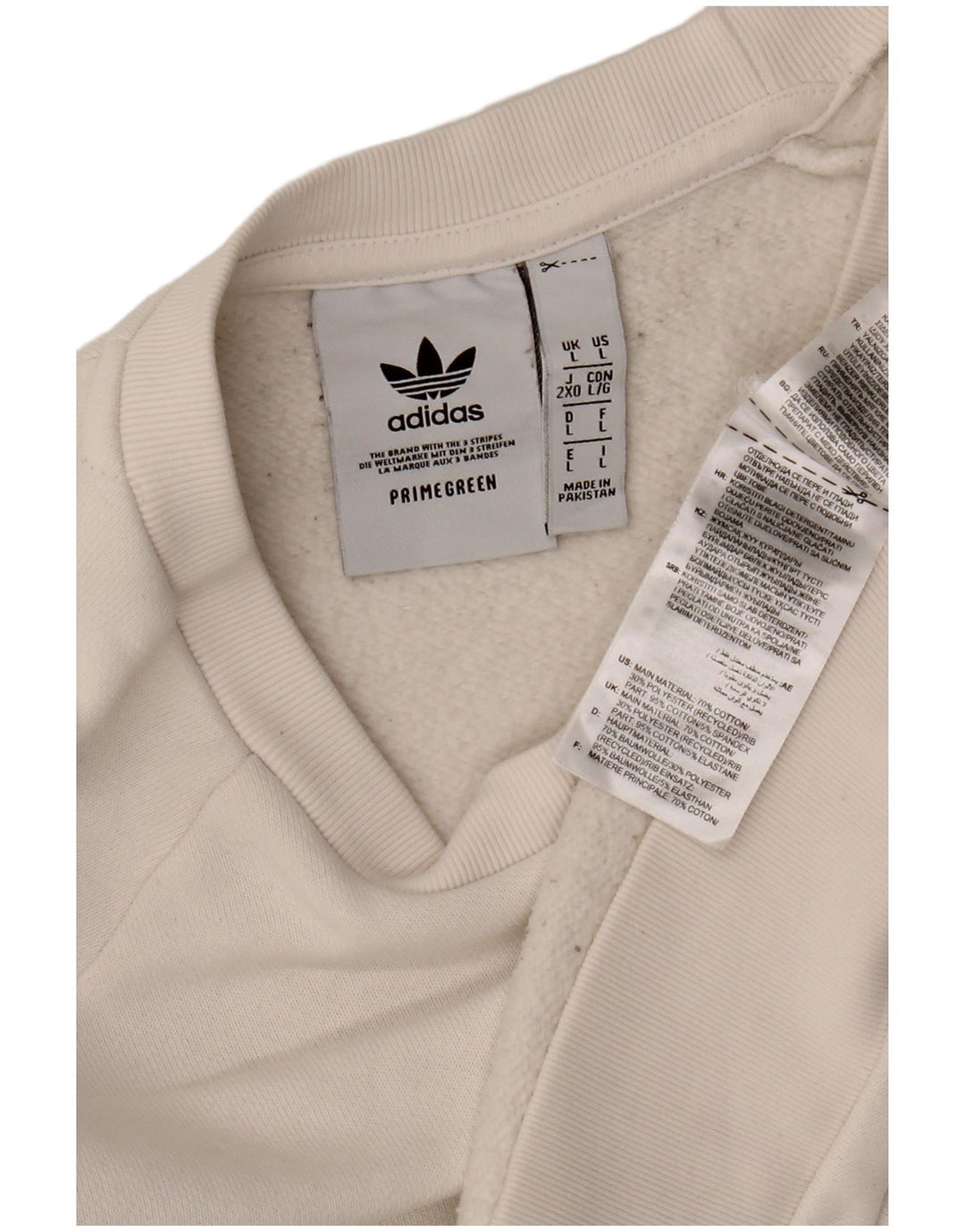 Pulover pentru bărbați ADIDAS Primegreen, bumbac mare, alb