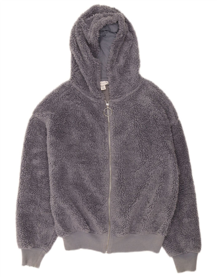 Jachetă fleece supradimensionată pentru femei Topshop UK 6 XS poliester gri