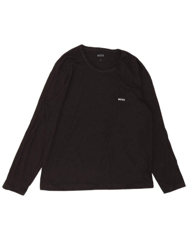 Top pentru bărbați HUGO BOSS cu mânecă lungă 2XL, bumbac negru