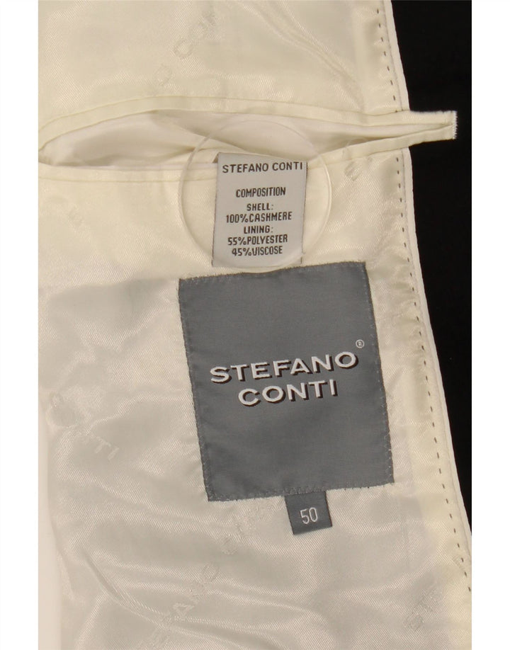 Stefano Conti Pardesiu Bărbați IT 50 Mare Cașmir Negru