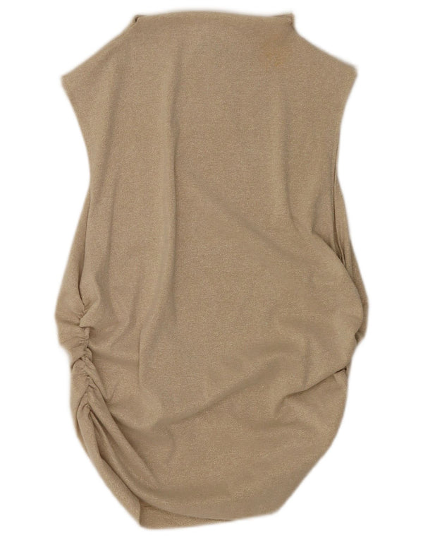 Bluză fără mâneci pentru femei Marks & Spencer, UK 18 XL, bej, viscoză cu pete