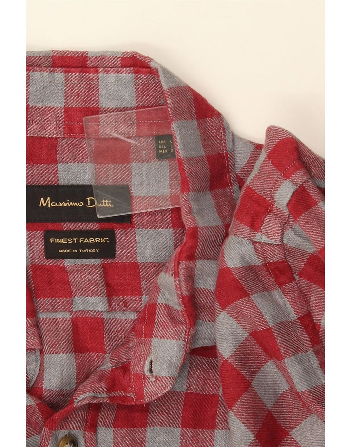 Cămașă Massimo Dutti pentru bărbați, cu carouri mari, roșii