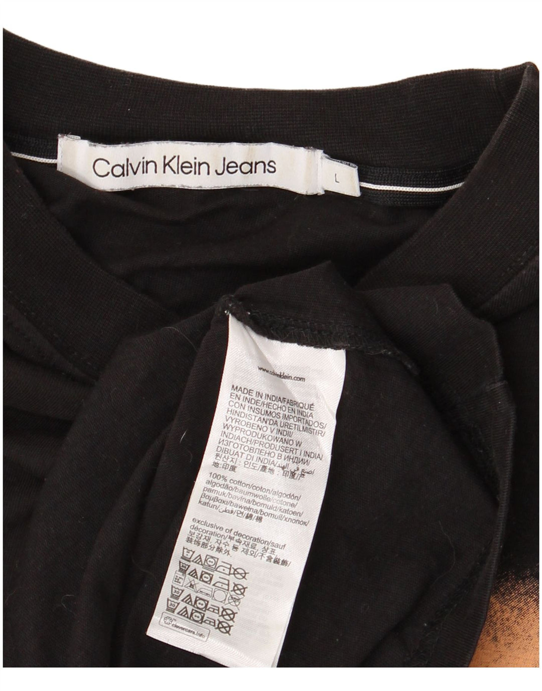 CALVIN KLEIN JEANS Tricou pentru bărbați Top mare, negru, bumbac cu vopsea