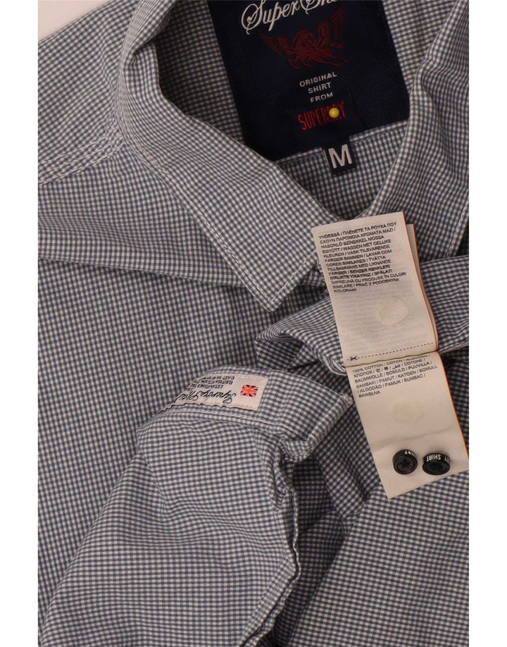 Cămașă pentru bărbați Superdry, albastru mediu, bumbac vichy