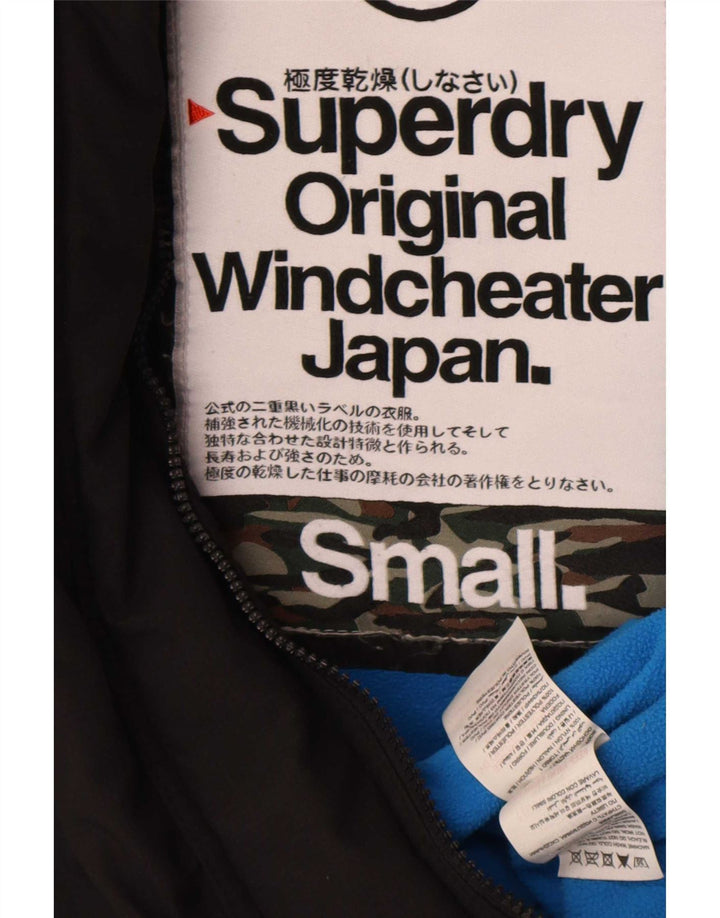 Superdry Windcheater Graphic Windbreaker Jacket pentru femei UK 10 Small Black