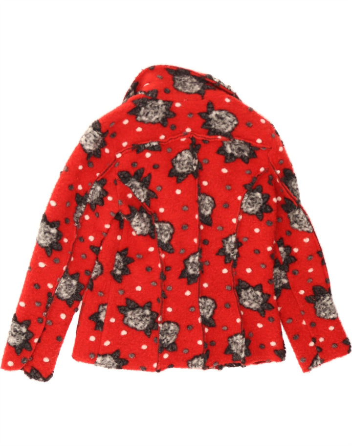 VINTAGE Womens Overcoat UK 10 Small Red Floral Cotton Vintage Vintage and Second-Hand Vintage from Messina Hembry 