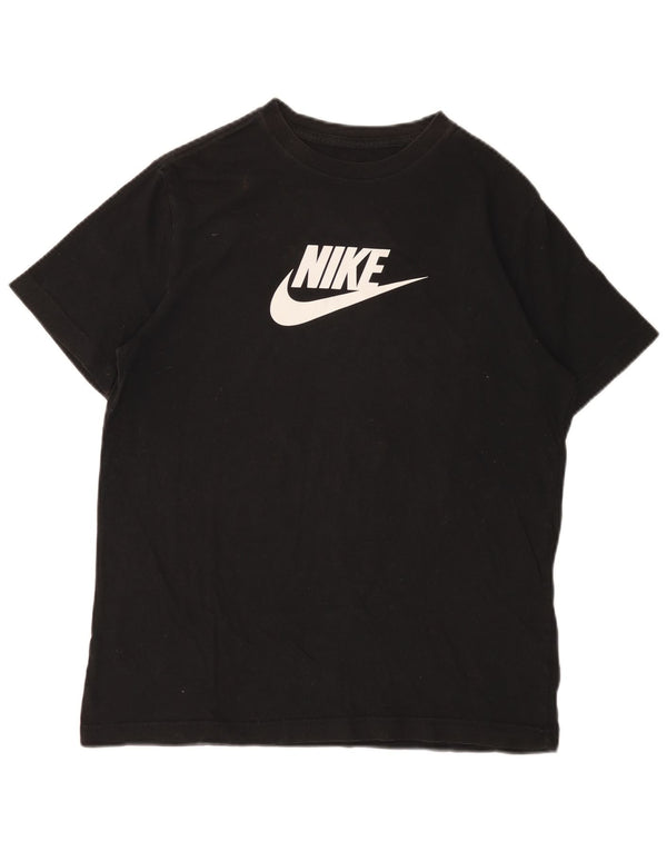 Tricou grafic NIKE pentru fete loose fit Top 13-14 ani XL bumbac negru