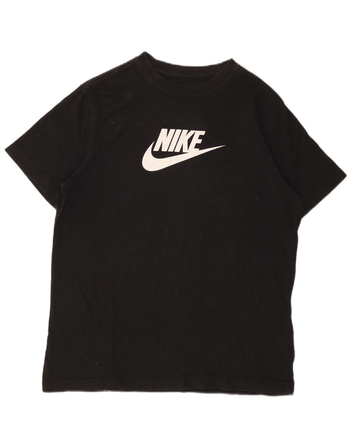 Tricou grafic NIKE pentru fete loose fit Top 13-14 ani XL bumbac negru