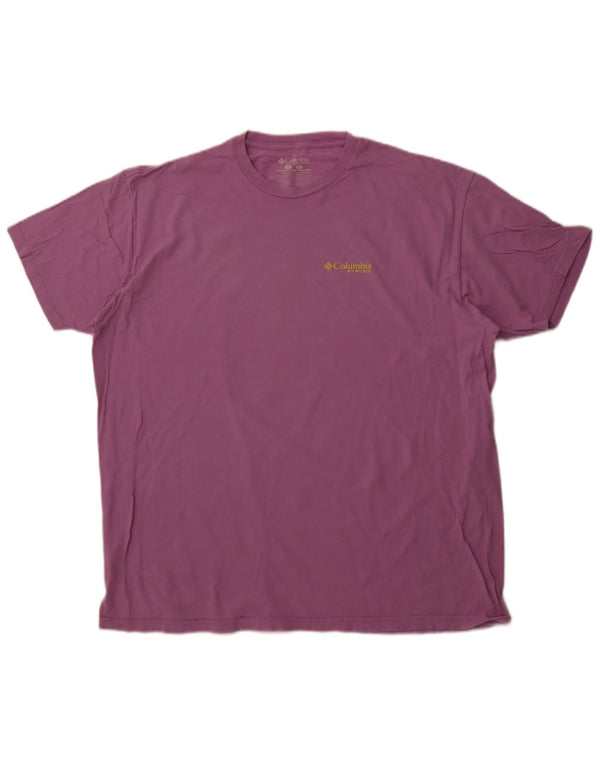 Tricou grafic COLUMBIA pentru bărbați Top 2XL bumbac violet