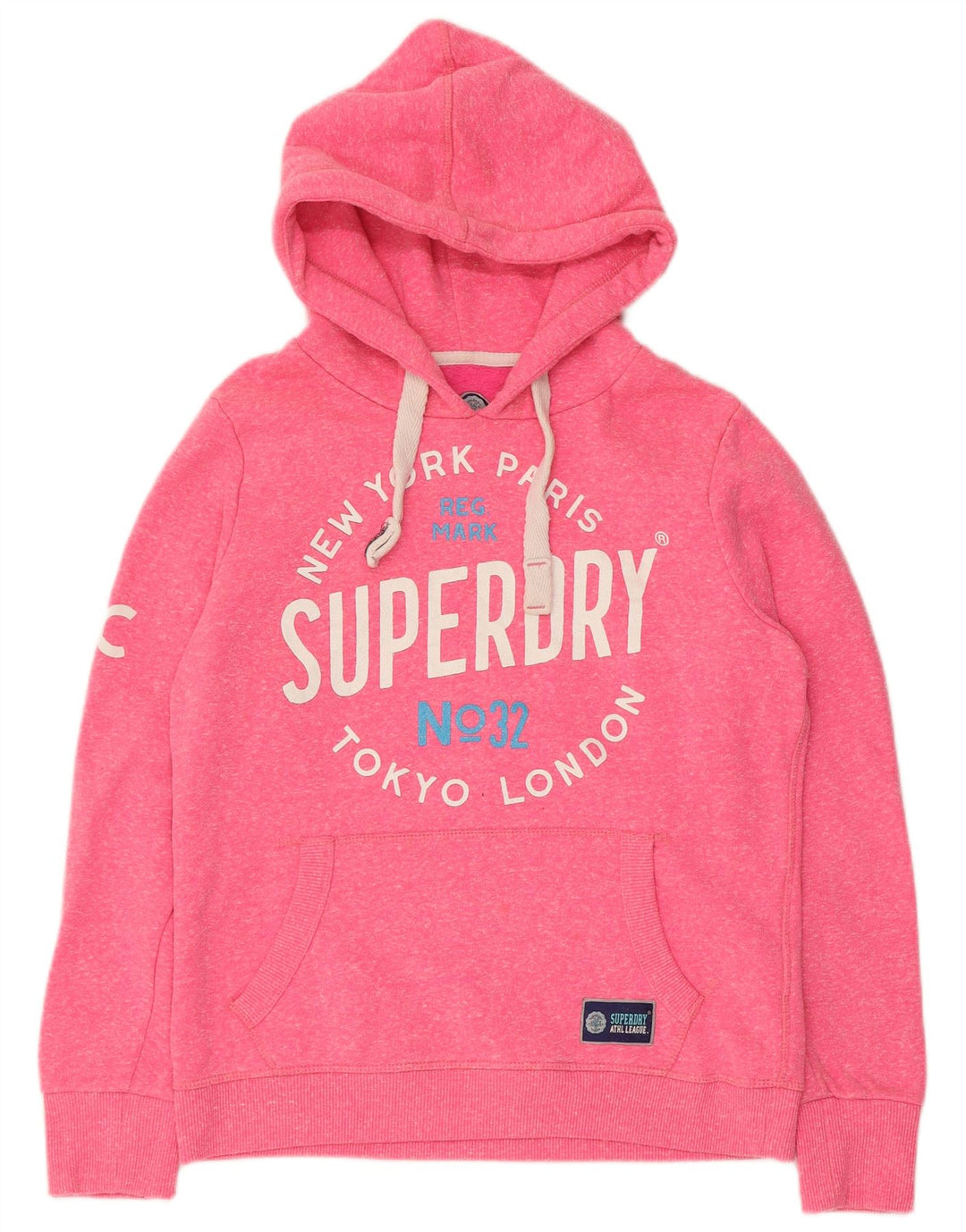 Pulover Superdry pentru damă, cu grafică, UK 14, poliester roz mediu