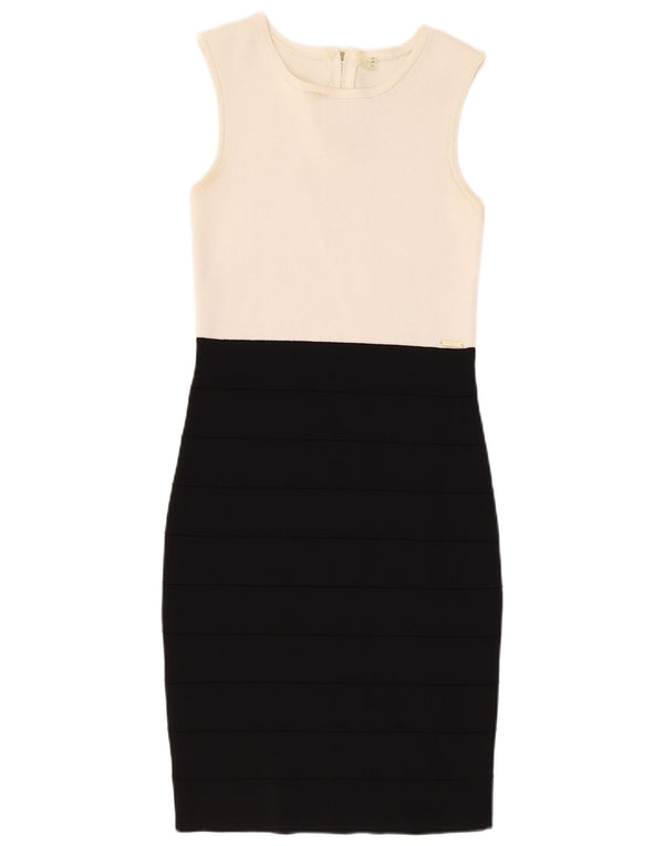 Rochie bodycon fără mâneci pentru femei Guess UK 4 XS negru colorblock