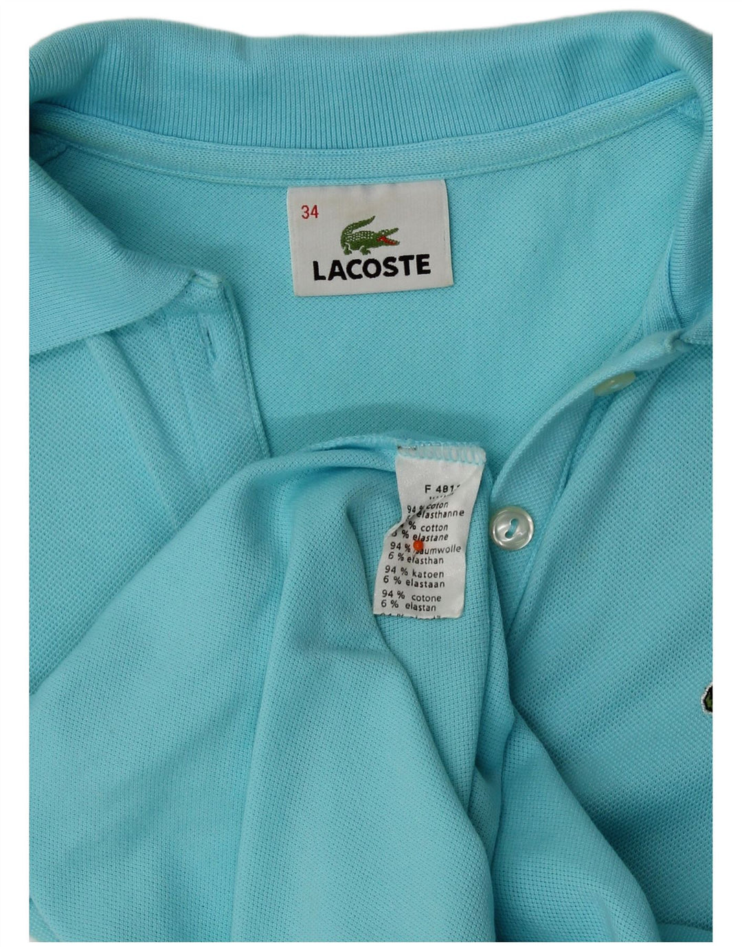 Tricou polo Lacoste Femei Mărimea 34 Bumbac albastru mic