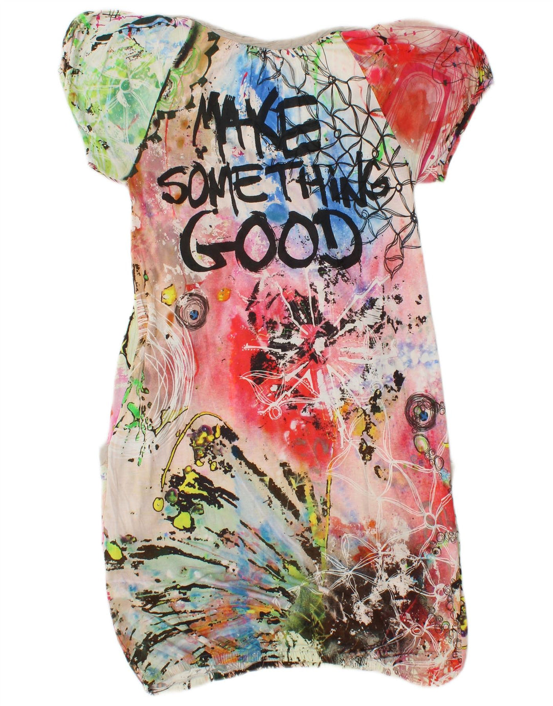 DESIGUAL Rochie Grafică Bubble pentru Femei UK 8 Mic Multicolor Tie Dye