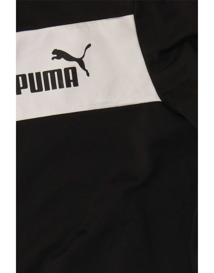 Jachetă de trening Puma pentru băieți 11-12 ani, negru, poliester color bloc