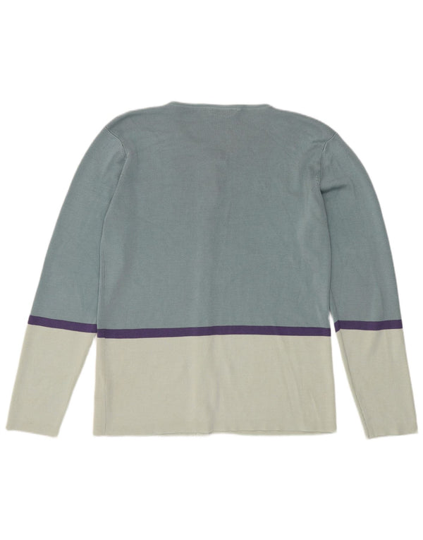 Pulover cardigan pentru femei Marks & Spencer UK 16, mare, albastru, bloc de culoare, mătase