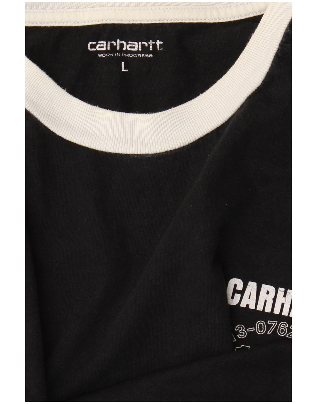 CARHARTT Top grafic pentru bărbați cu mânecă lungă, mare, cu dungi negre