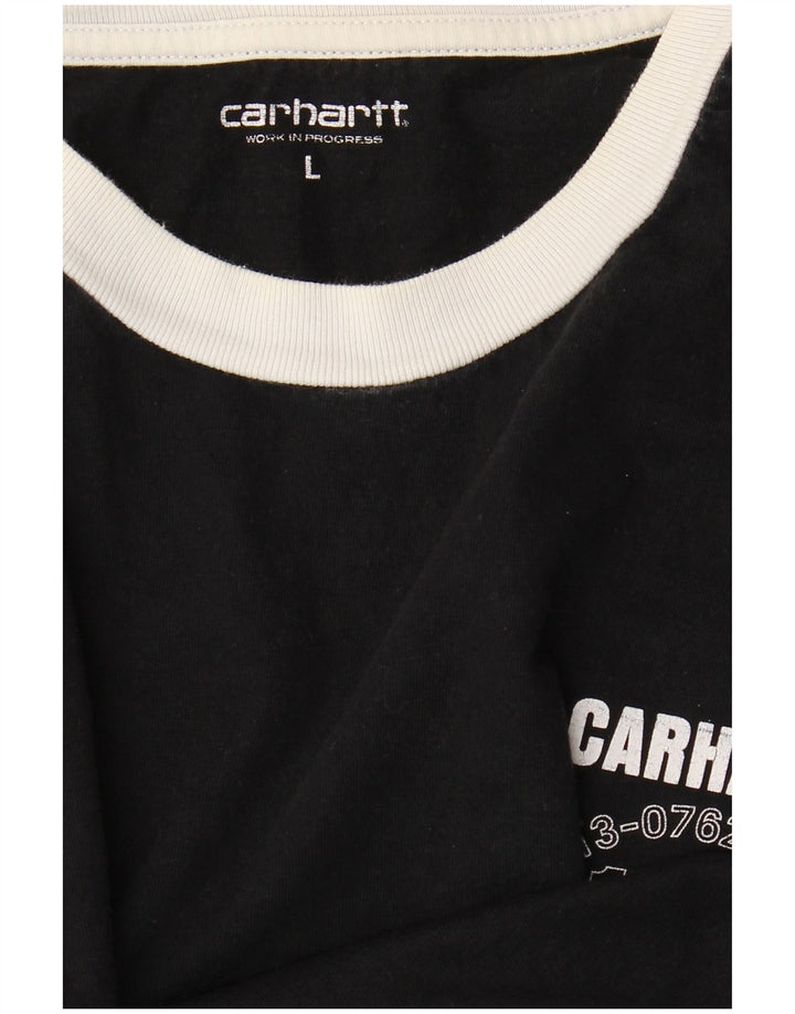 CARHARTT Top grafic pentru bărbați cu mânecă lungă, mare, cu dungi negre