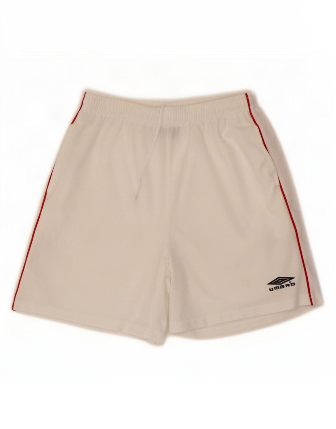 Pantaloni scurți sport Umbro pentru bărbați, poliester alb mediu