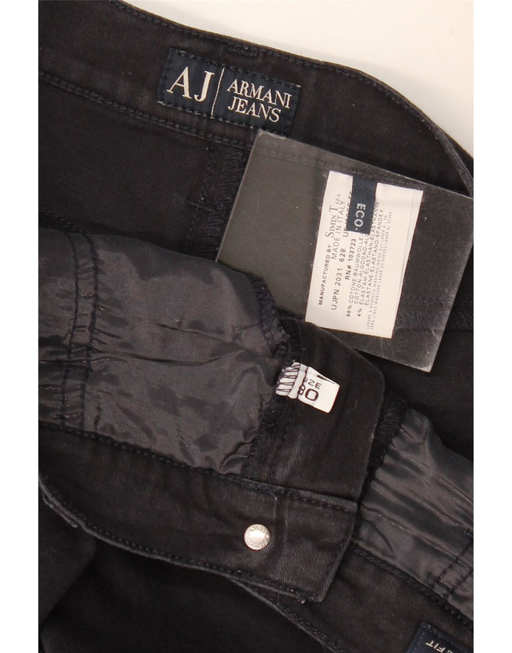ARMANI Blugi Bootcut Femei W30 L30 Bumbac Negru