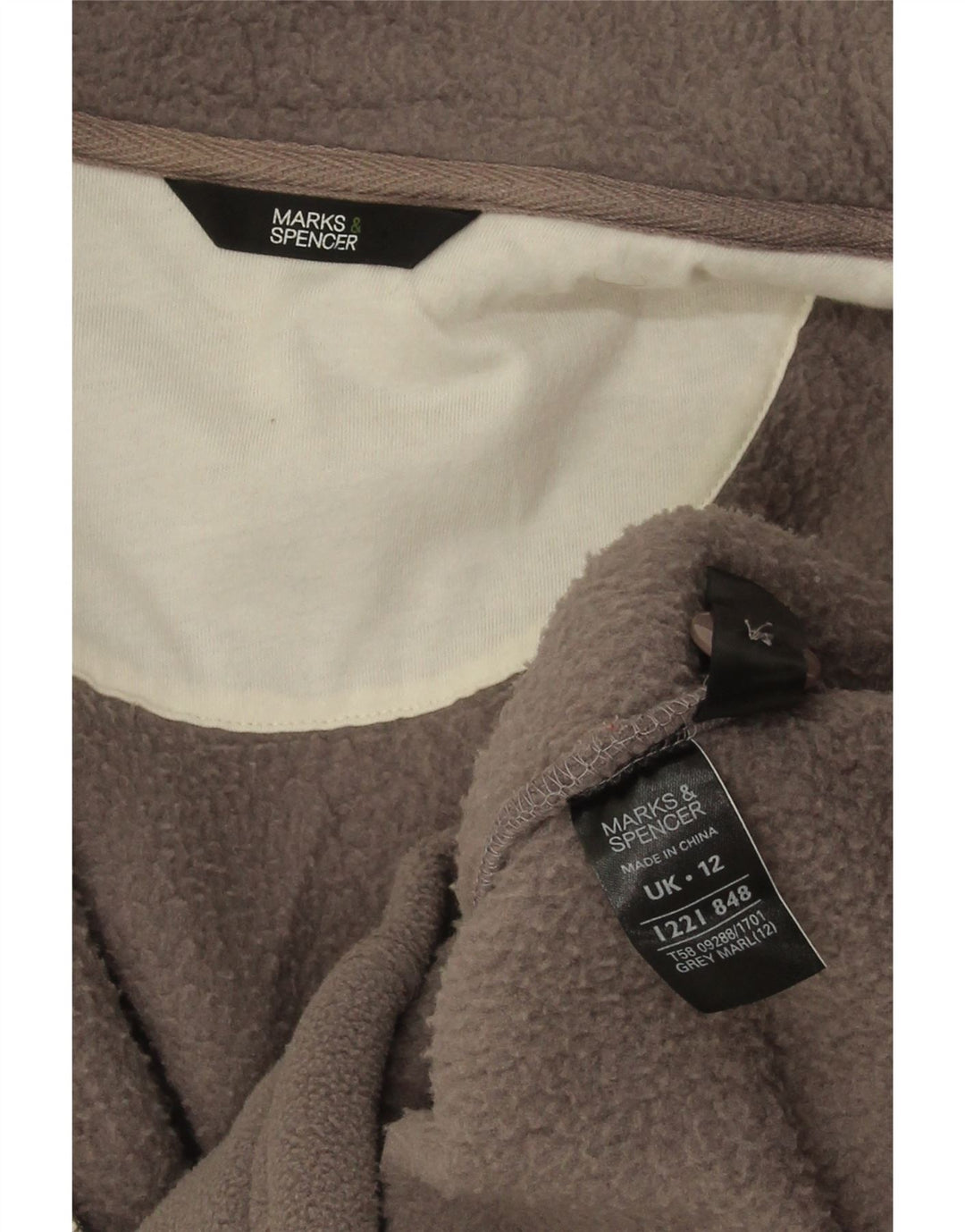 Jachetă fleece supradimensionată pentru femei Marks & Spencer UK 12 Medium Gri Poliester