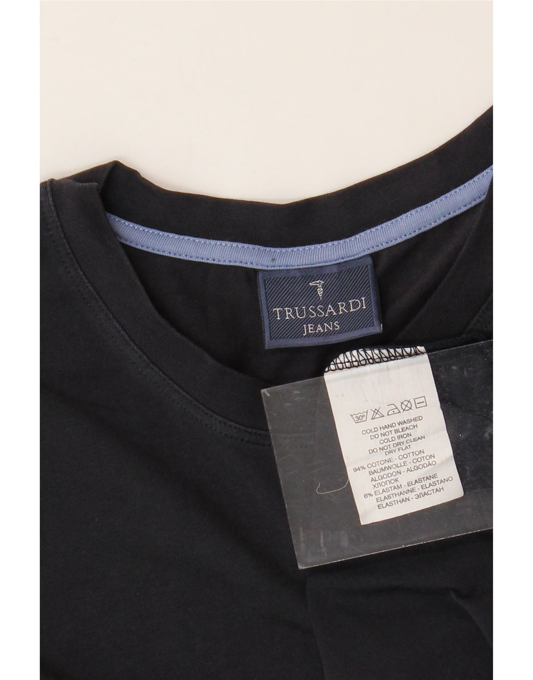 TRUSSARDI JEANS Tricou Bărbați Top Mediu Negru Bumbac
