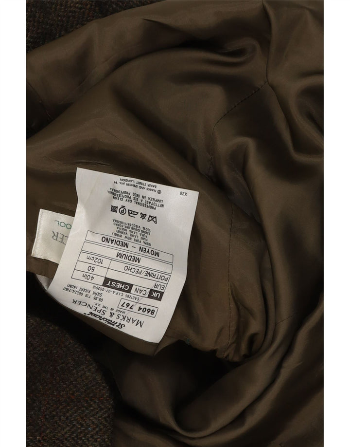 Jachetă pentru bărbați Marks & Spencer, cu 2 nasturi, 40 Marea Kaki Check