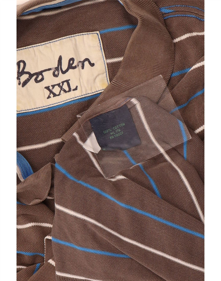 Tricou polo Boden pentru bărbați 2XL, bumbac cu dungi gri