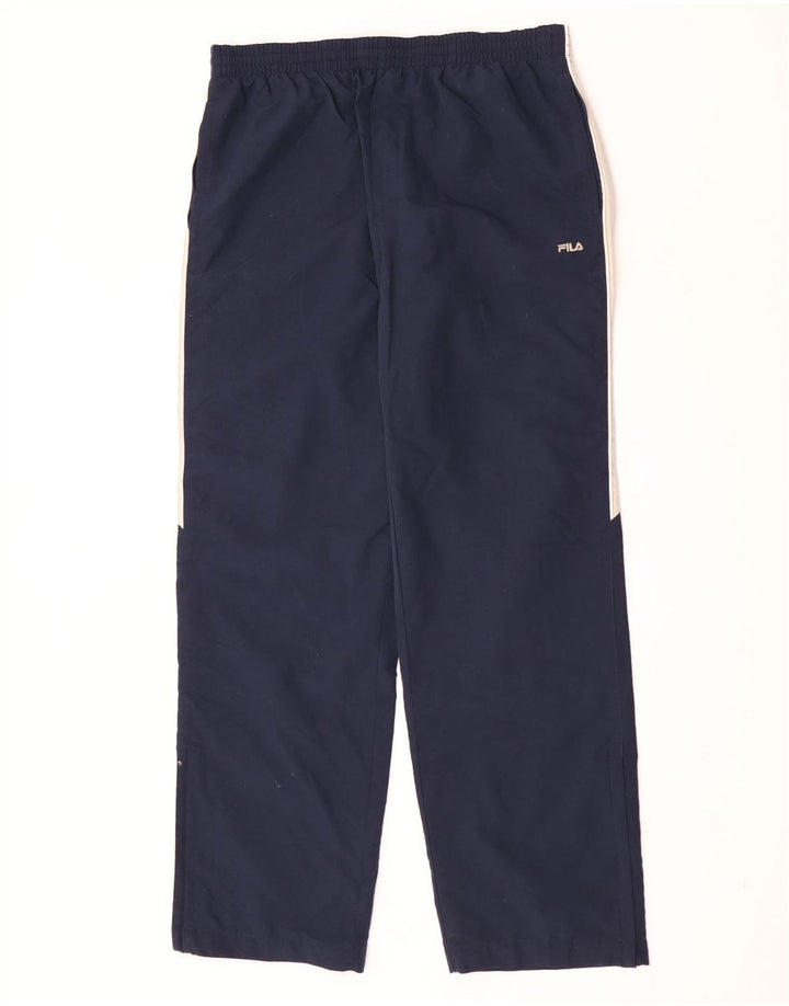 Pantaloni de trening cu grafică Fila pentru bărbați, mari, bleumarin, poliester color bloc