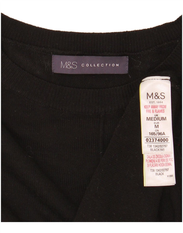 Pulover pentru femei Marks & Spencer cu decolteu triplu UK 14 Medium Negru