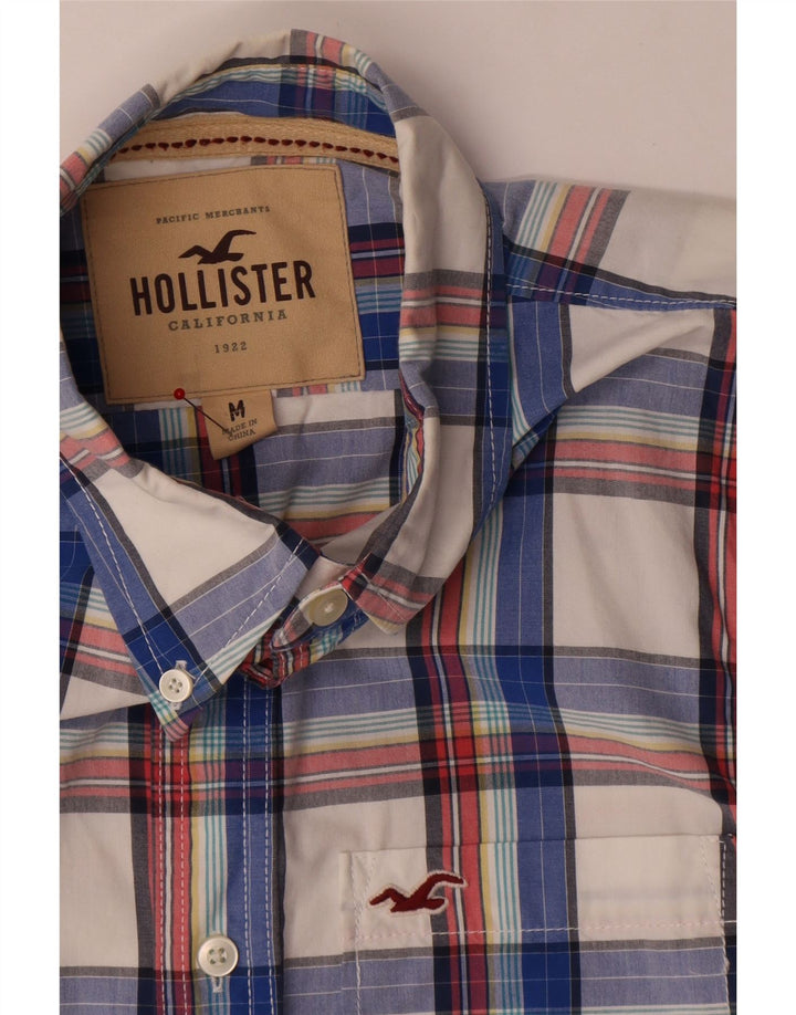 Cămașă Hollister pentru bărbați, bumbac cu carouri albastru mediu
