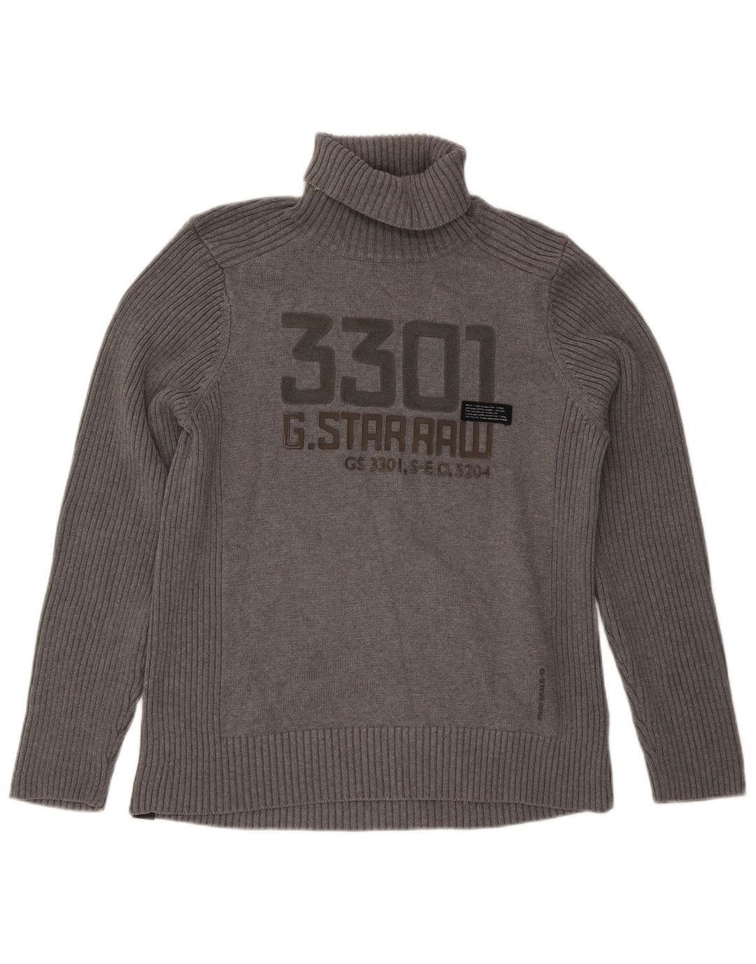 Pulover pentru bărbați G-Star cu gât rulat, XL, bumbac gri