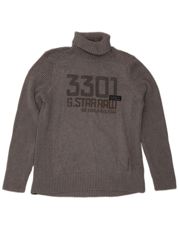 Pulover pentru bărbați G-Star cu gât rulat, XL, bumbac gri