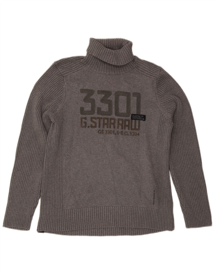 Pulover pentru bărbați G-Star cu gât rulat, XL, bumbac gri