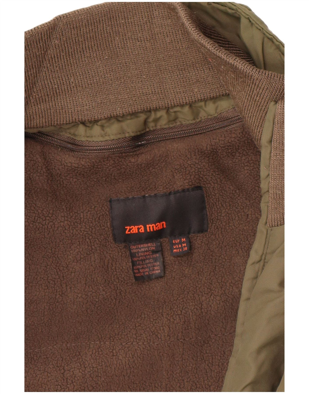 Bomber pentru bărbați ZARA UK 38 Medium Khaki Nylon