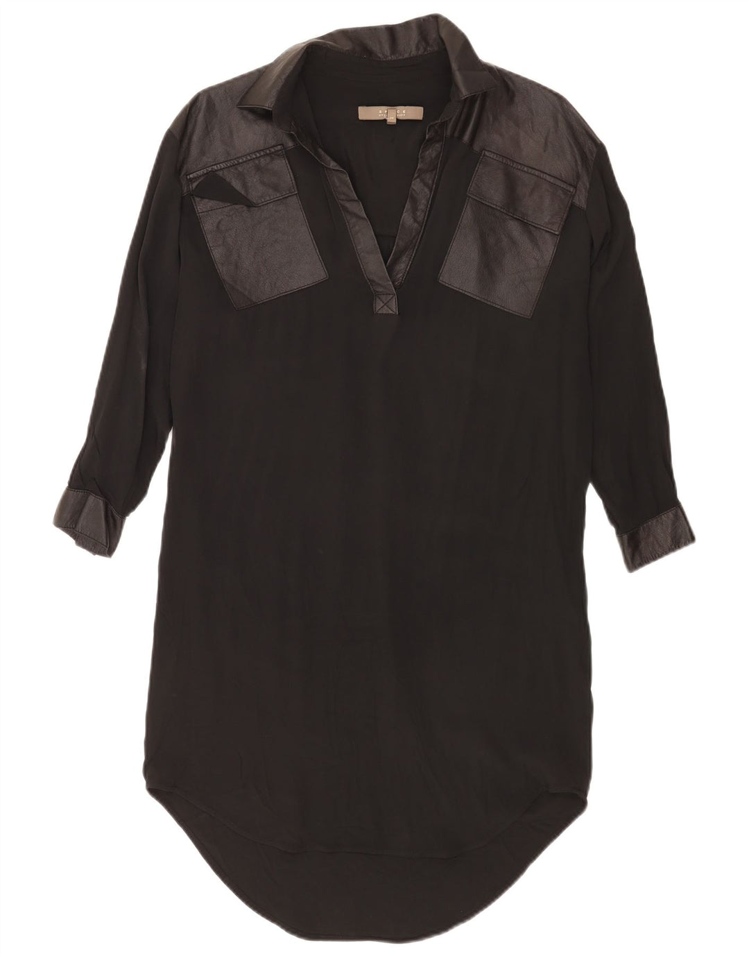 Rochie oversized Shift Vintage pentru femei UK 14 Medium Black Acetat