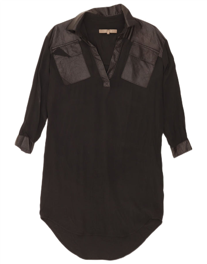Rochie oversized Shift Vintage pentru femei UK 14 Medium Black Acetat