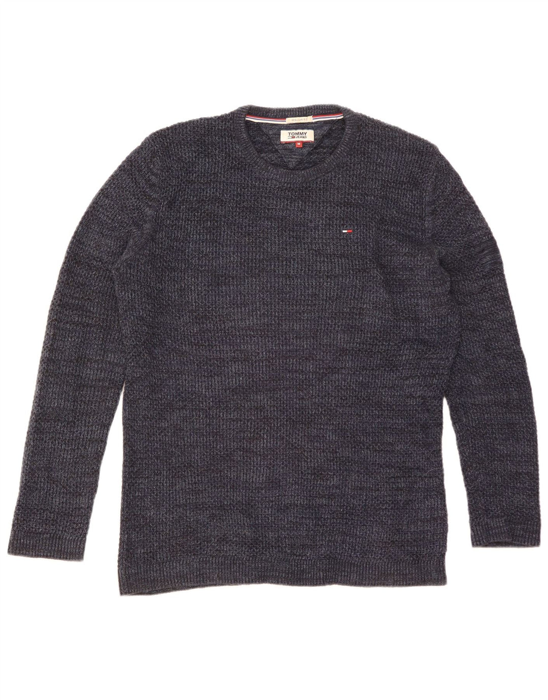 Pulover Tommy Hilfiger pentru bărbați, cu gât crew, mijlociu, albastru marin pete