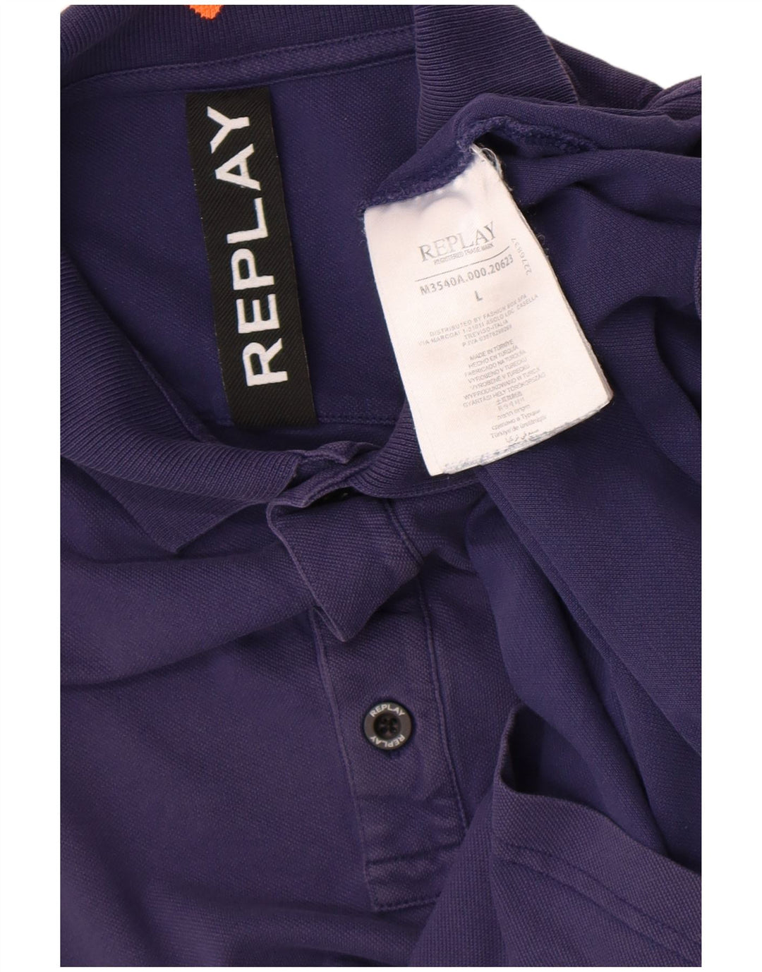 Tricou polo pentru bărbați Replay, mare, bleumarin, bumbac