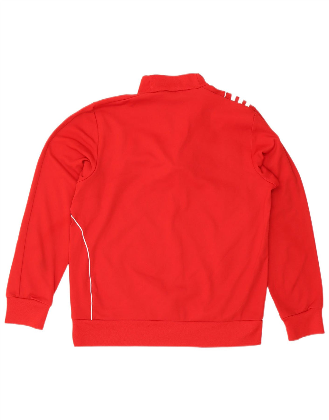 Pulover pentru bărbați Adidas, cu fermoar, cu gât, poliester roșu mediu