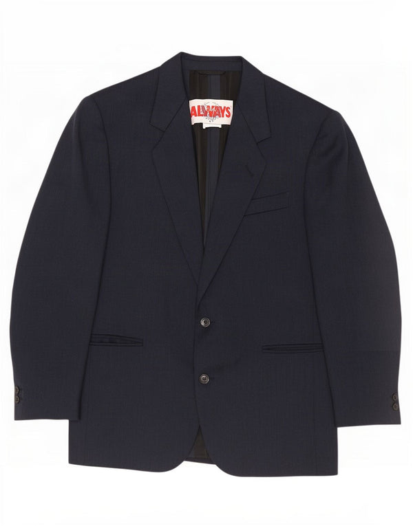 Jachetă vintage pentru bărbați cu 2 nasturi IT 48 Medium Bluemarin Lână virgină