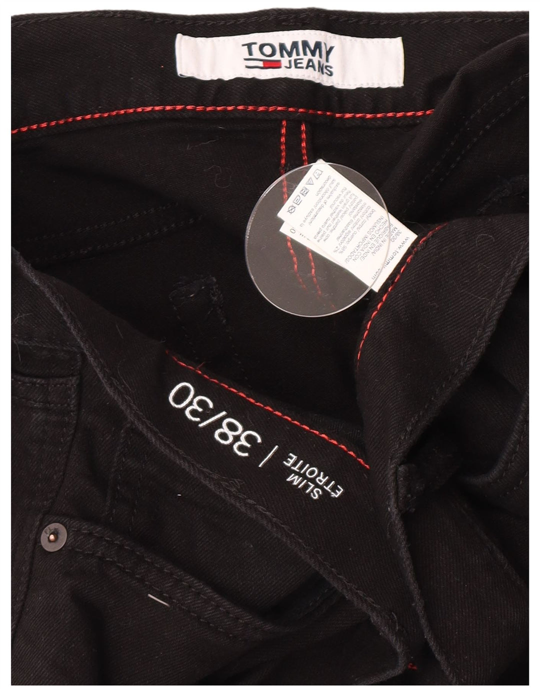 Blugi slim pentru bărbați Tommy Hilfiger W38 L30 bumbac negru