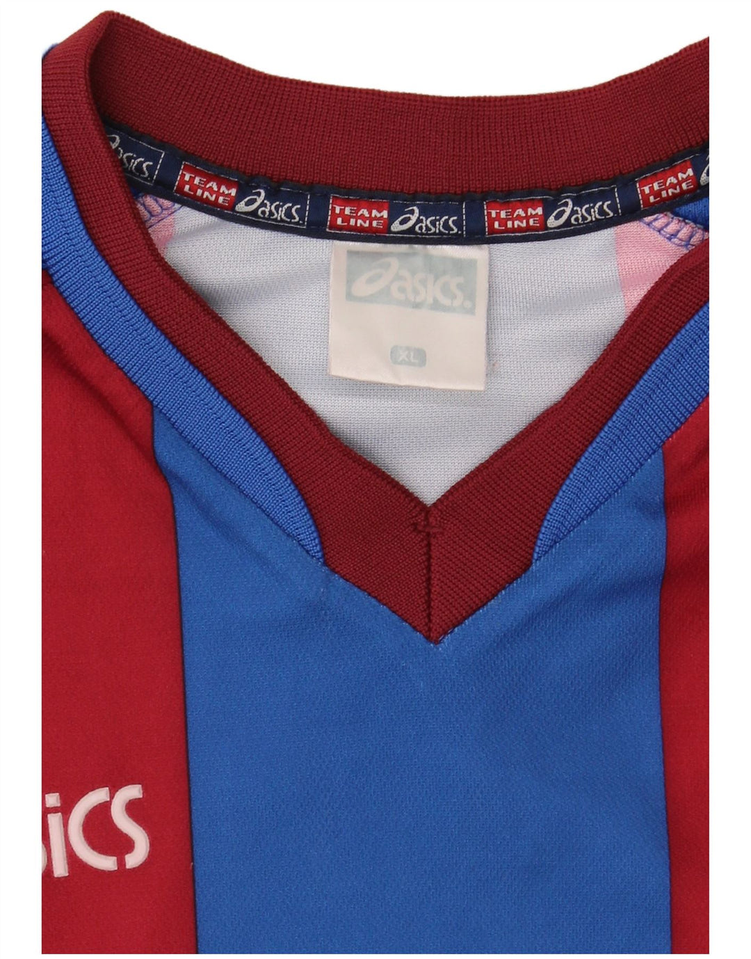 Top grafic Asics pentru bărbați cu mânecă lungă XL, poliester cu dungi albastre