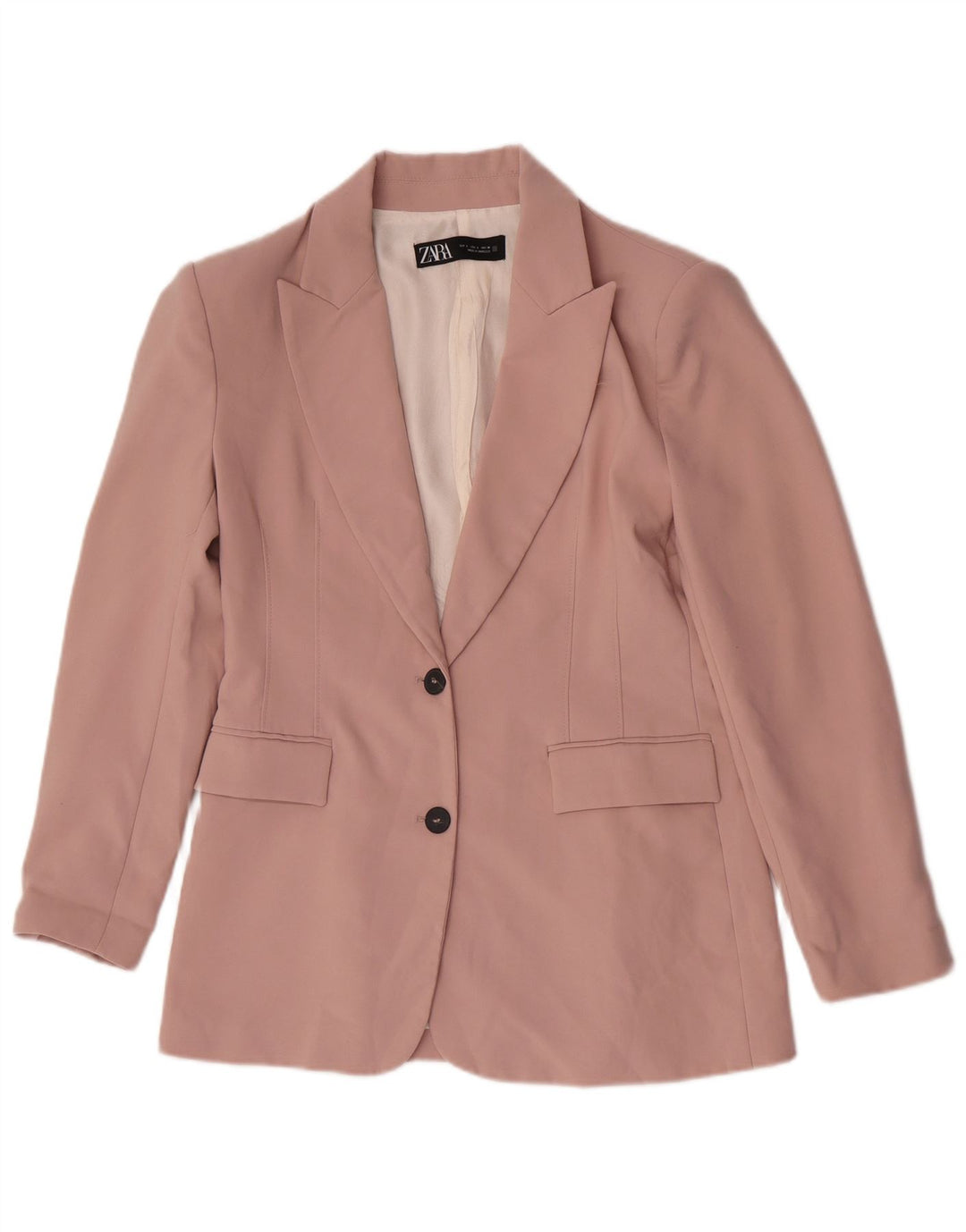 Costum pentru femei Zara, 2 nasturi, 2 piese UK 16 mare L32 L31 roz poliester