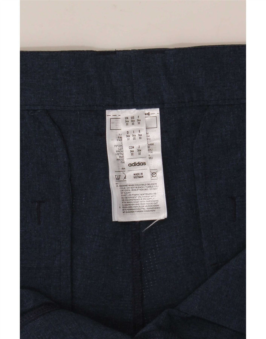 Pantaloni chino drepți pentru bărbați Adidas W36 L28 poliester bleumarin