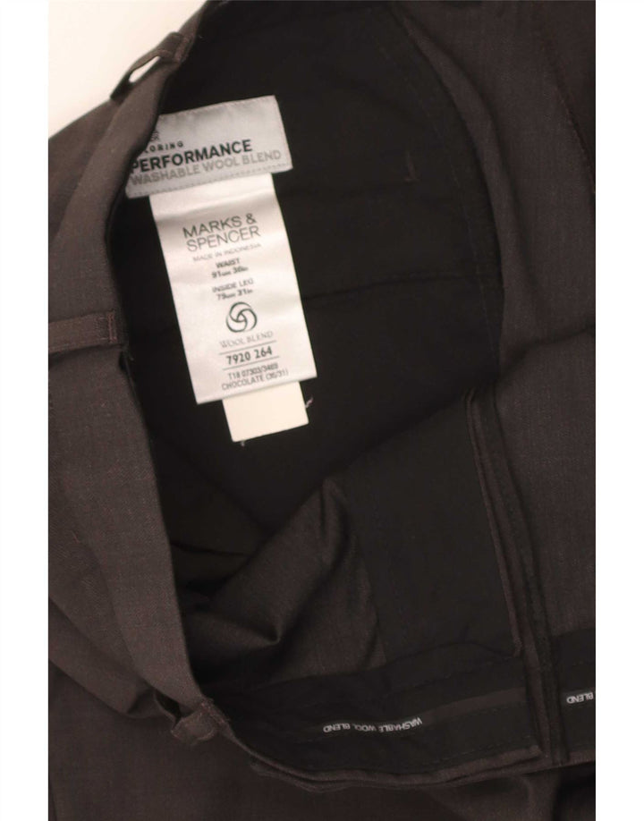 Marks & Spencer Pantaloni drepți pentru bărbați L36 L31 Lână gri