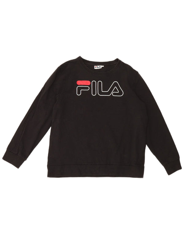 Pulover cu grafic pentru femei Fila UK 14 Bumbac negru mare