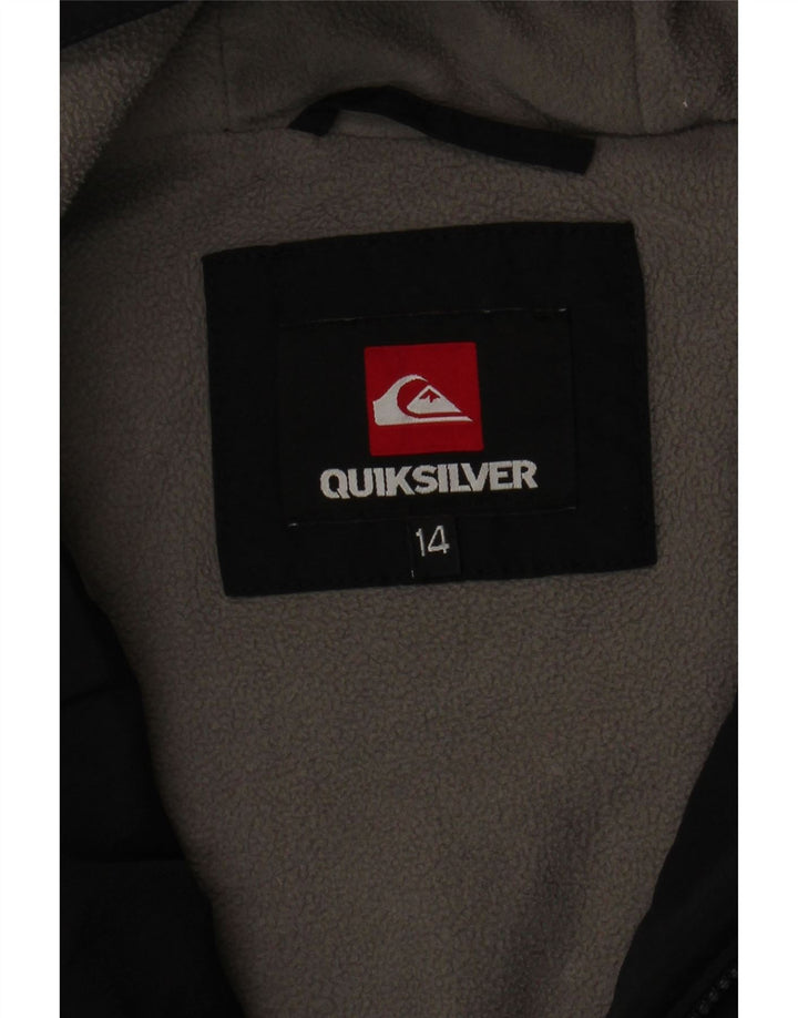 Jachetă căptușită cu glugă Quiksilver pentru băieți 13-14 ani, neagră