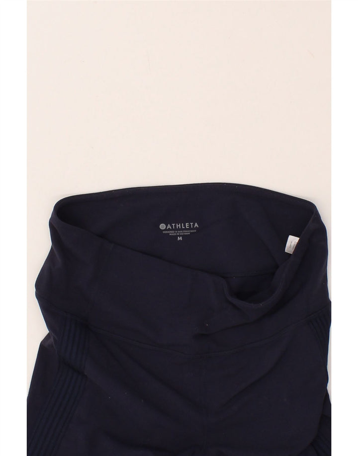 ATHLETA Womens Leggings UK 12 Medium Navy Blue Nylon Vintage Athleta and Second-Hand Athleta from Messina Hembry 