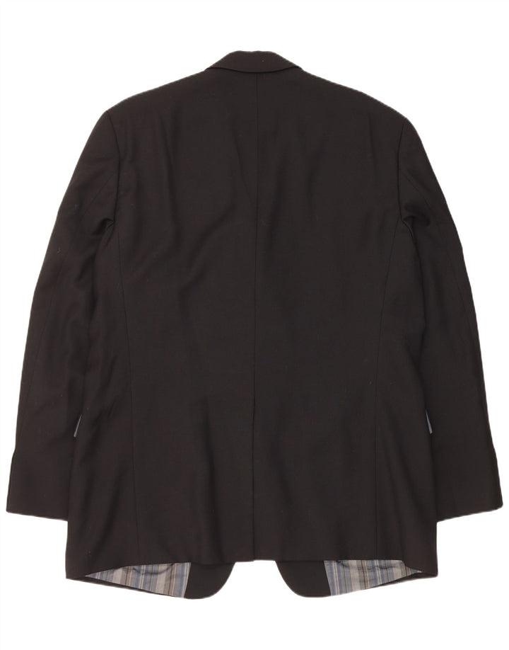 Blazer pentru bărbați Hugo Boss cu 3 nasturi EU 56 3XL Lână virgină neagră